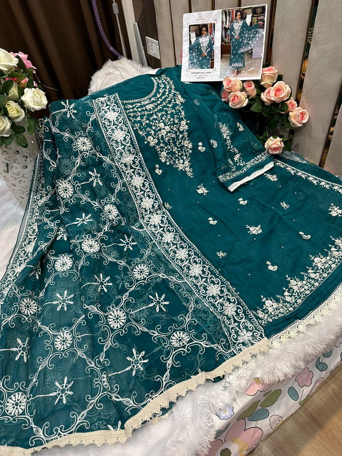 191 and 191 A To D Ziaaz Designs Embroidery Organza Pakistani Suits Wholesale Market In Surat